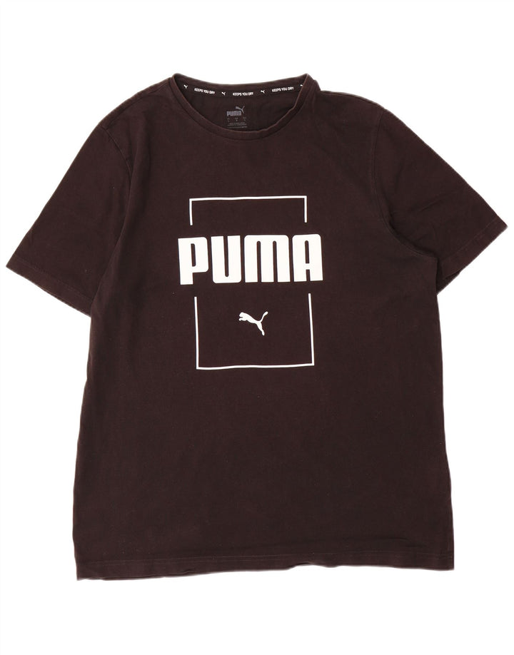 Puma - Camiseta gráfica para hombre, talla grande, algodón negro