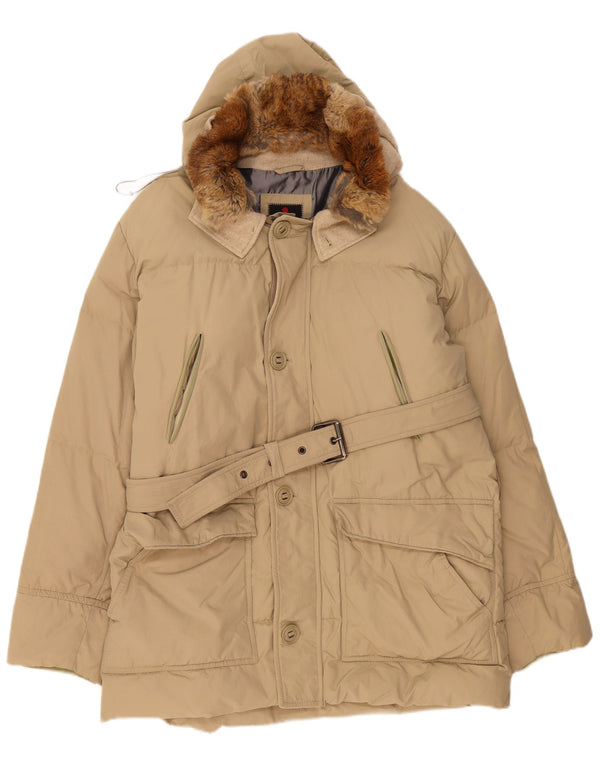 PEUTEREY Chaqueta acolchada con capucha para hombre UK 42 XL Beige