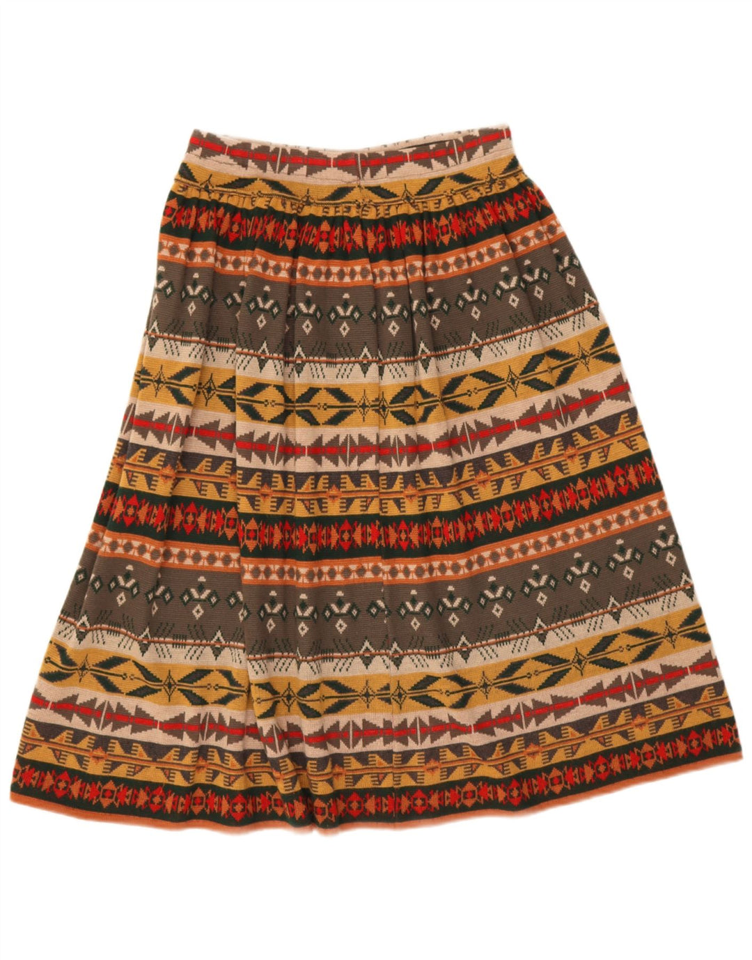 Vintage mujer cintura alta A-Line falda W30 medio multicolor geométrico