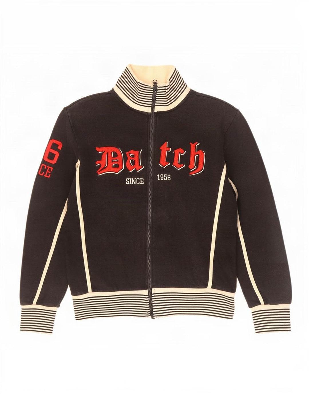 Datch Chaqueta superior de chándal con gráfico para hombre Algodón color block en negro mediano