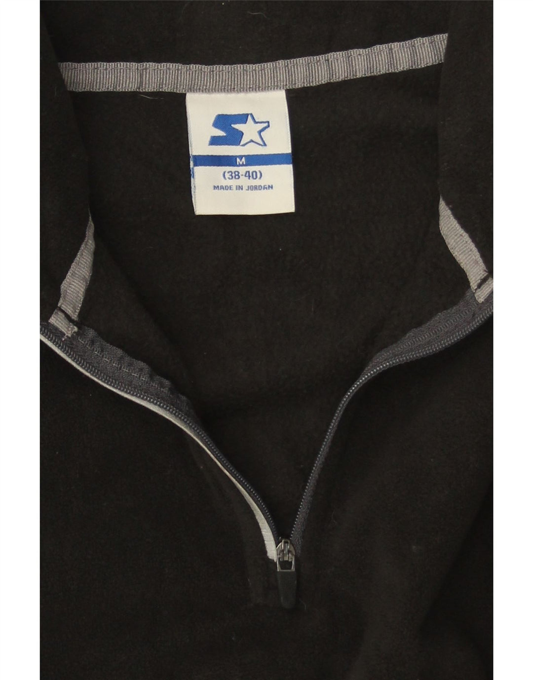 STARTER Jersey polar con cremallera y cuello para hombre UK 38/40 Medium Negro Poliéster