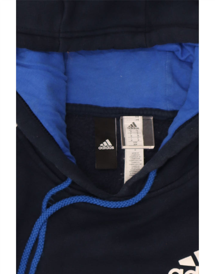 Adidas Hombre Sudadera Con Capucha Jumper Medium Azul Marino Algodón