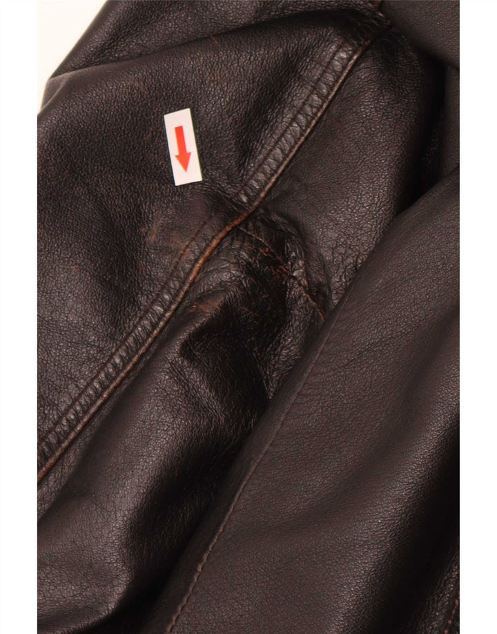 Chaqueta bomber de cuero vintage para hombre IT 52 XL Marrón Retro