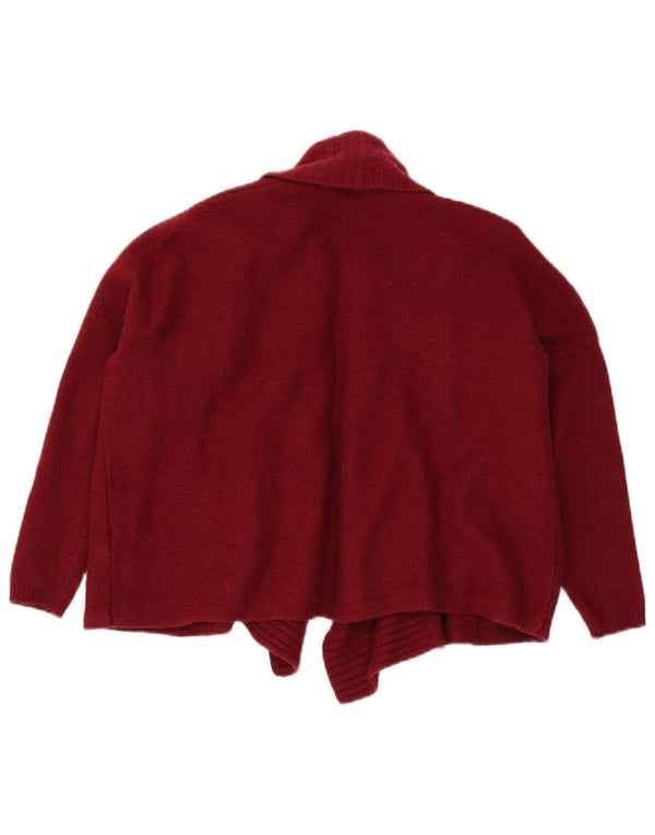 Massimo Dutti Cárdigan Corto de Manga 3/4 para Mujer UK 44 Medium Borgoña