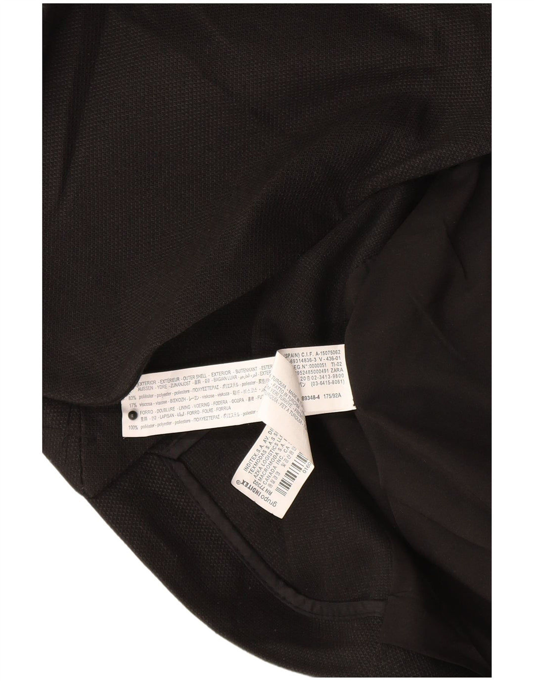 Zara Mujer Chaqueta Blazer De 2 Botones UK 36 Small Poliéster Negro