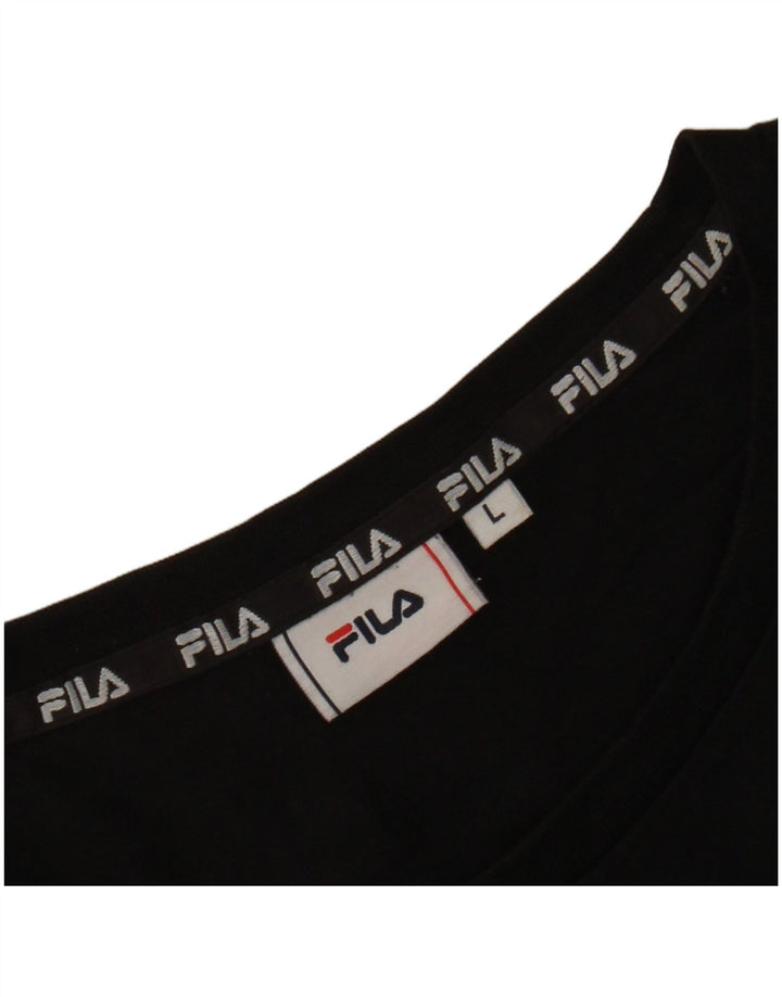 FILA - Camiseta gráfica para hombre, talla grande, color negro
