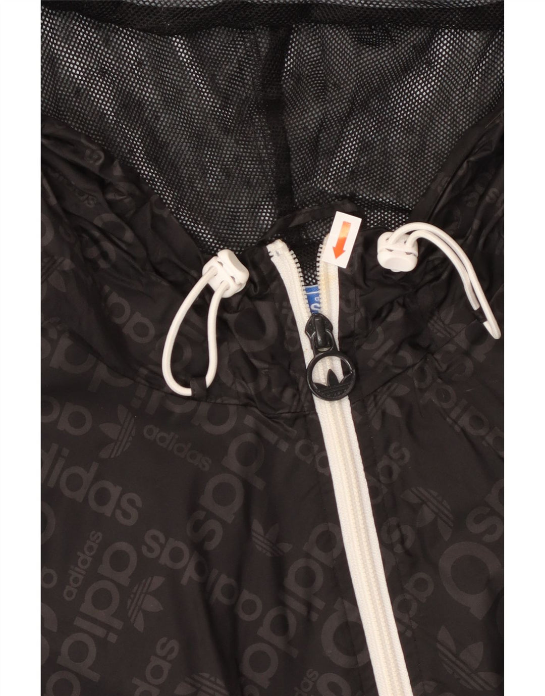 ADIDAS Chaqueta impermeable con capucha gráfica para hombre UK 38 Mediana Poliamida negra