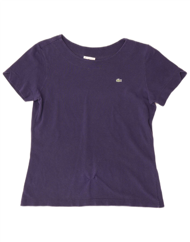 Camiseta LACOSTE Mujer Top Talla 38 Mediana Azul Marino Algodón