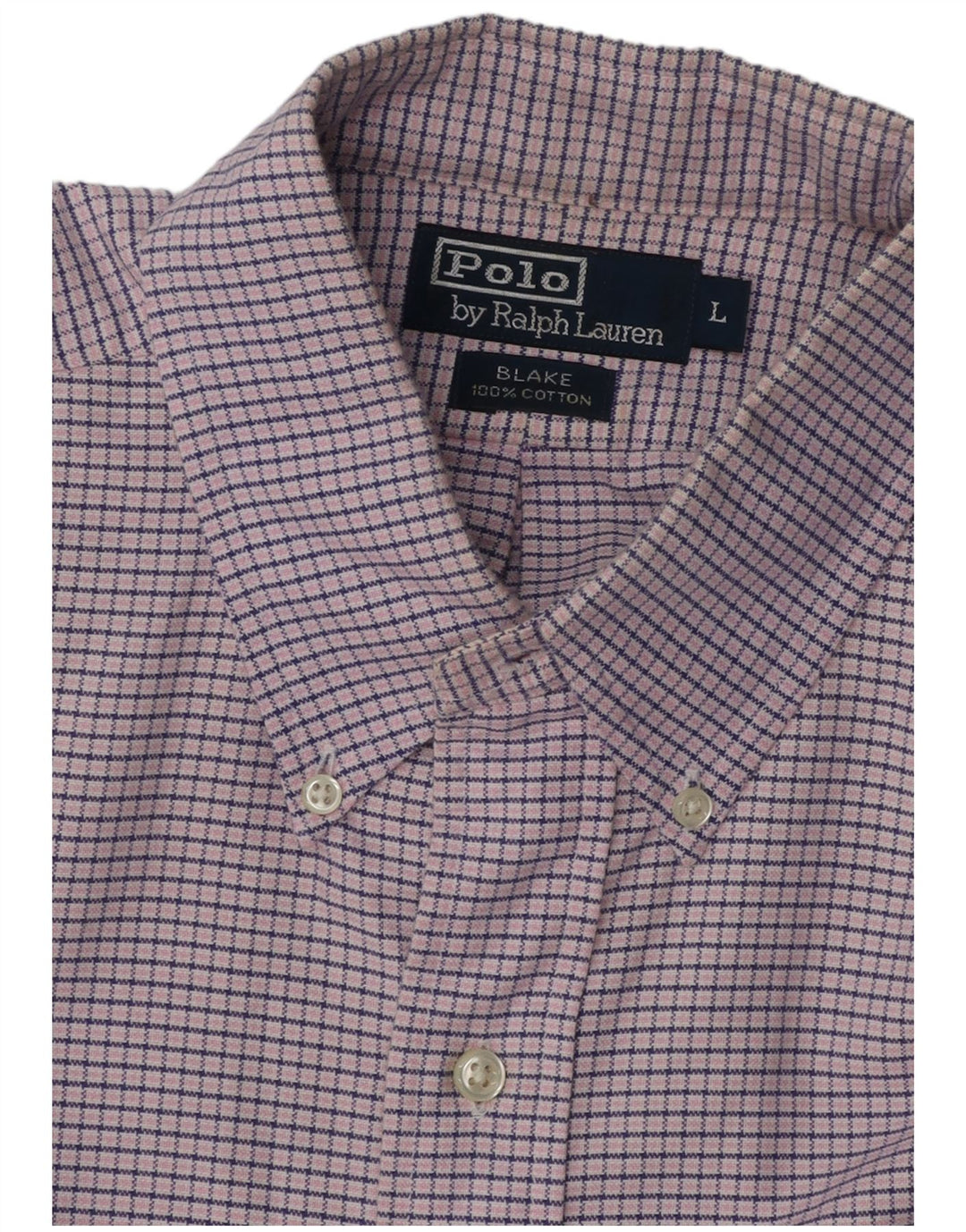 POLO RALPH LAUREN Camisa de manga corta Blake para hombre Vichy morado grande
