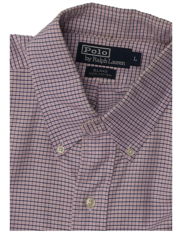 POLO RALPH LAUREN Camisa de manga corta Blake para hombre Vichy morado grande