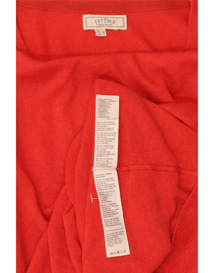 Suéter tipo jersey para mujer con cuello barco de Fat Face UK 44 Poliéster rojo mediano