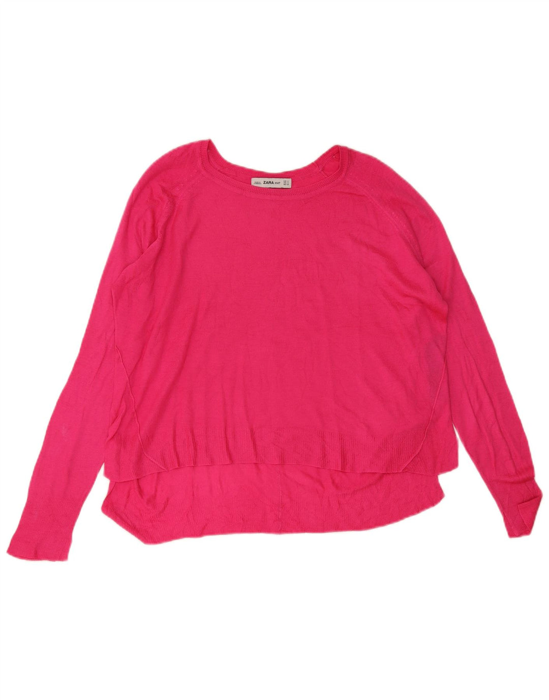 Zara Jersey extragrande con cuello barco para mujer, talla 44, viscosa rosa mediana
