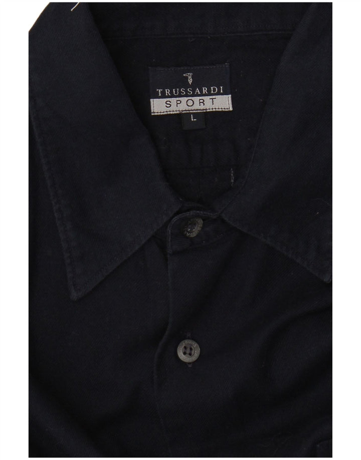 Camisa Trussardi Hombre Large Azul Marino