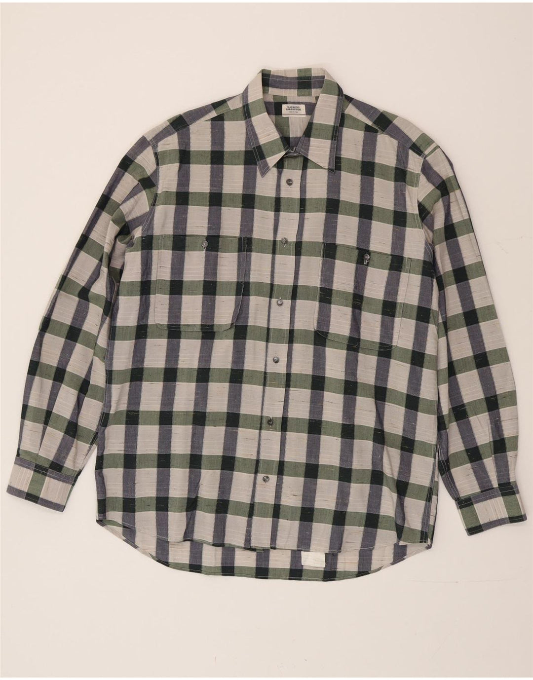 Maurizio Baldassari Camisa Hombre Talla 41 16 Grande Cuadros Multicolor Algodón