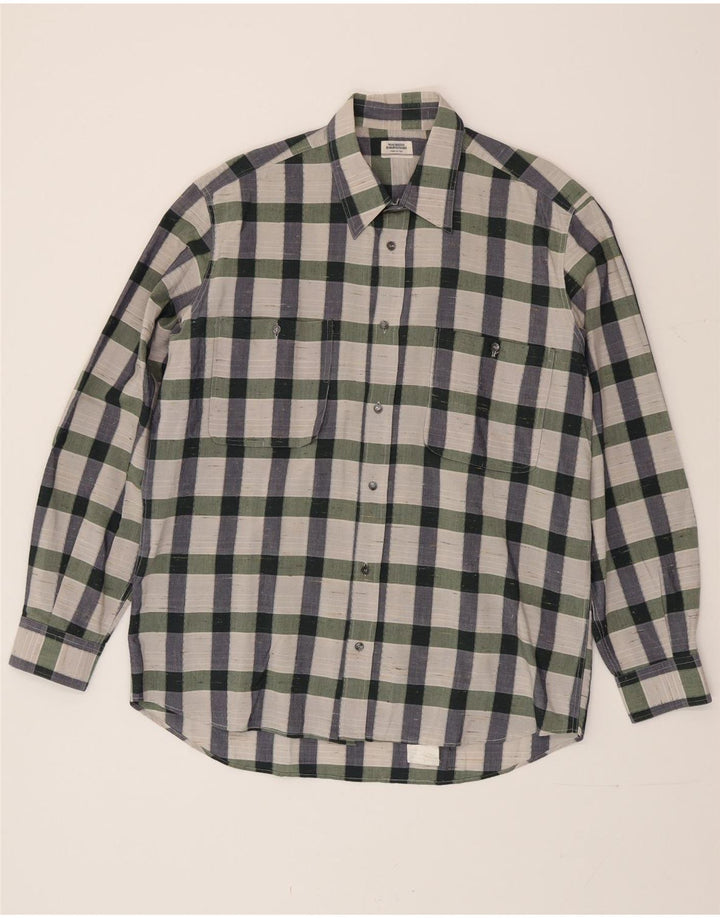 Maurizio Baldassari Camisa Hombre Talla 41 16 Grande Cuadros Multicolor Algodón