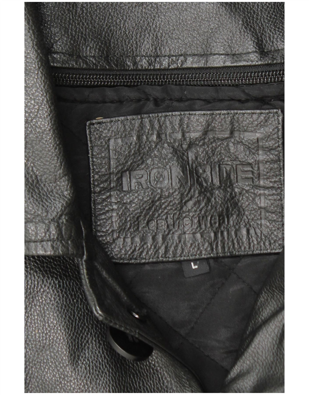 IRONSIDES Chaqueta de cuero para hombre UK 40 Large Black Leather