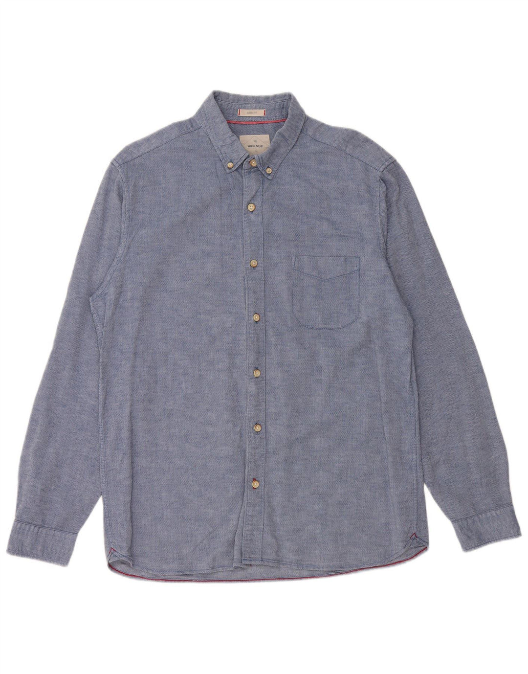 WHITE STUFF Camisa de corte clásico para hombre de algodón azul medio