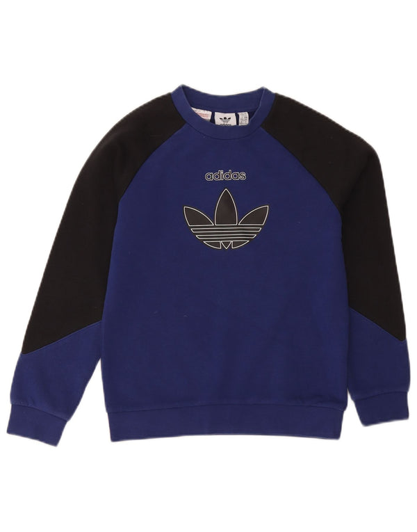 Adidas - Sudadera con gráfico para niños, 9-10 años, color azul marino