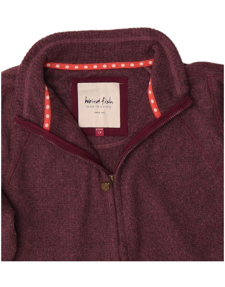 WEIRD FISH Suéter tipo cárdigan extragrande para mujer UK 40 XL Poliéster burdeos