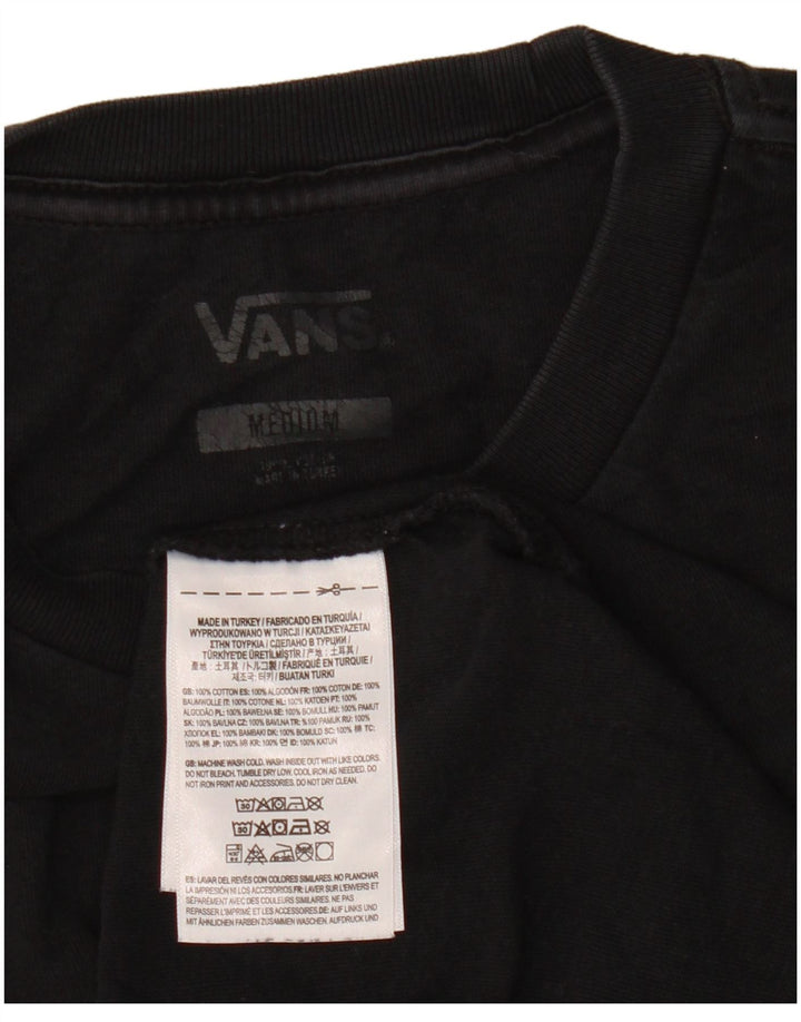VANS Hombre Camiseta Top Medium Negro Algodón