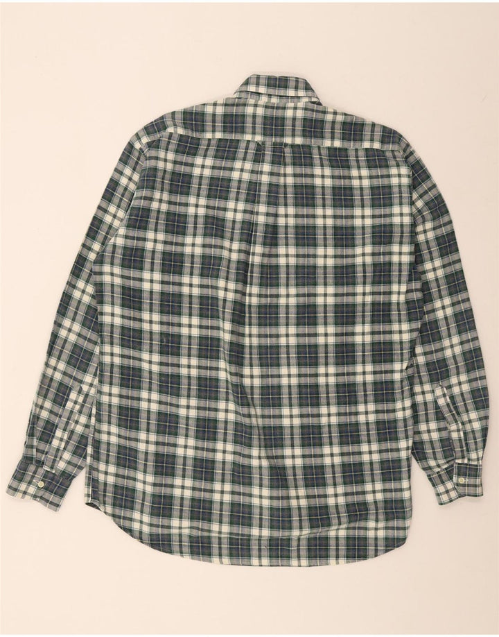 Camisa de franela vintage para hombre Algodón a cuadros verde medio