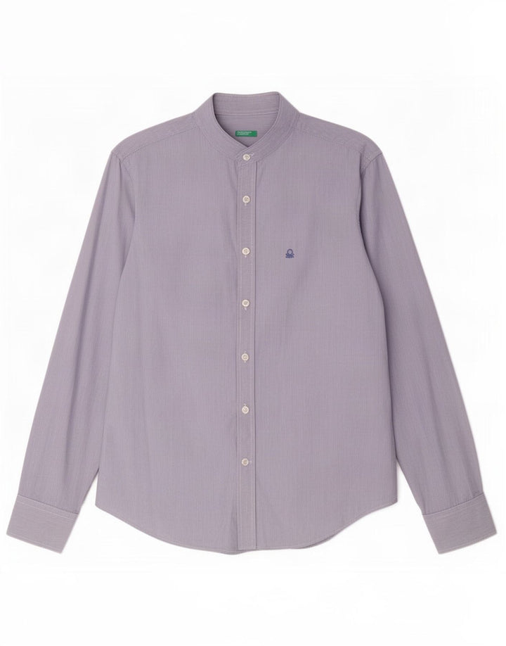 Camisa Benetton Hombre Small Azul Raya diplomática