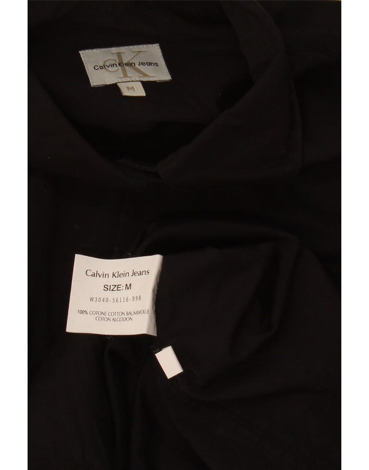 CALVIN KLEIN Camisa extragrande para mujer UK 44 Mediana Algodón negro