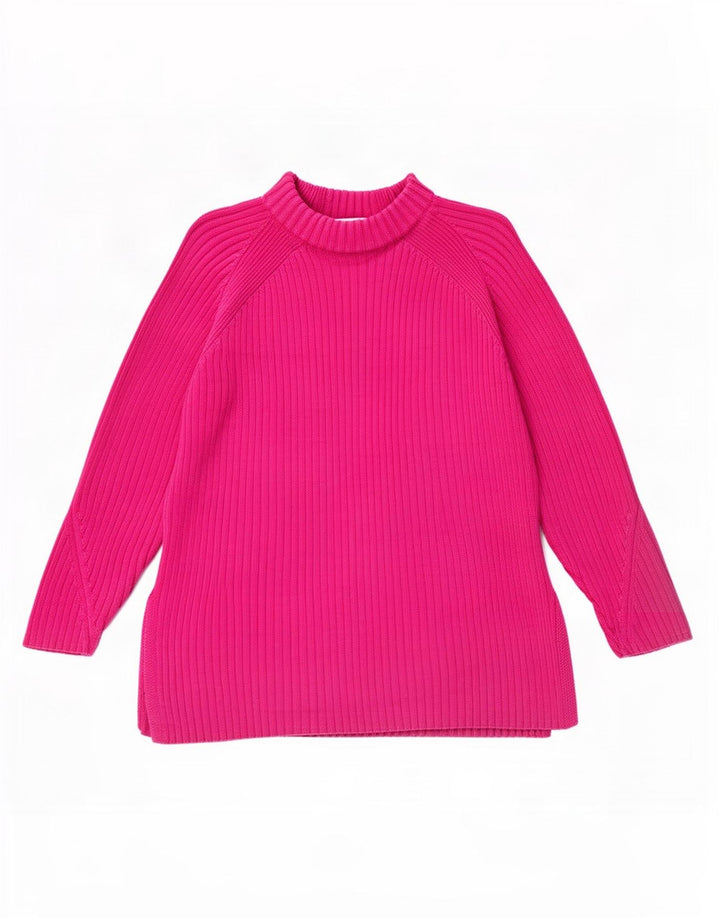Marks & Spencer Jersey con Cuello Alto para Mujer UK 40 Algodón Rosa Medio