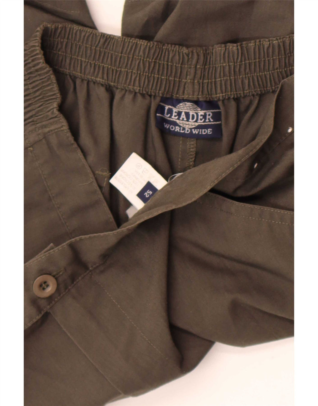 Pantalones cortos casuales para hombre Leader W34 poliéster caqui grande