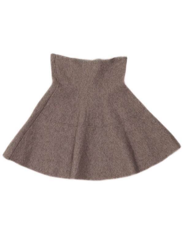 Zara Mujer Falda Acampanada De Punto De Cintura Alta Pequeña W26 Viscosa Gris
