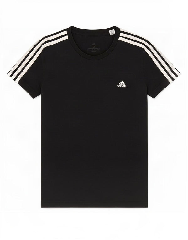 Adidas Womens T-Shirt Top UK 12/14 Medium Black Cotton