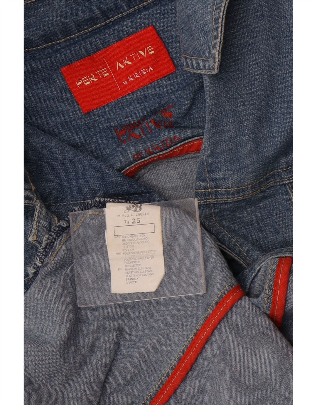 Krizia - Chaqueta vaquera extragrande para mujer, talla 25, algodón azul grande