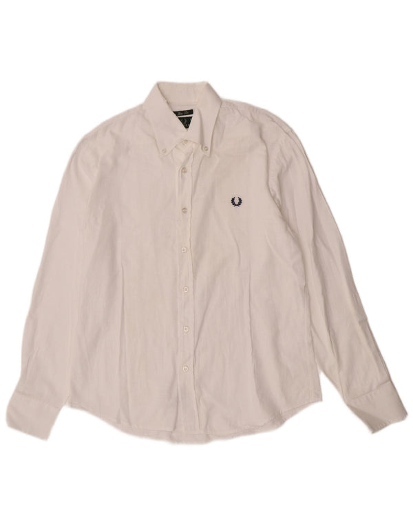 Camisa Fred Perry Slim Fit Para Hombre Algodón Blanco Grande