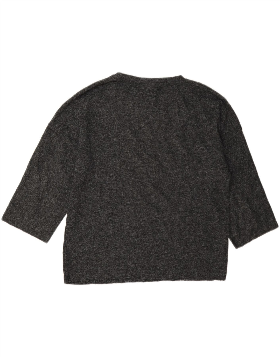Zara Mujer Top Extragrande Manga 3/4 UK 10 Small Gris Manchado