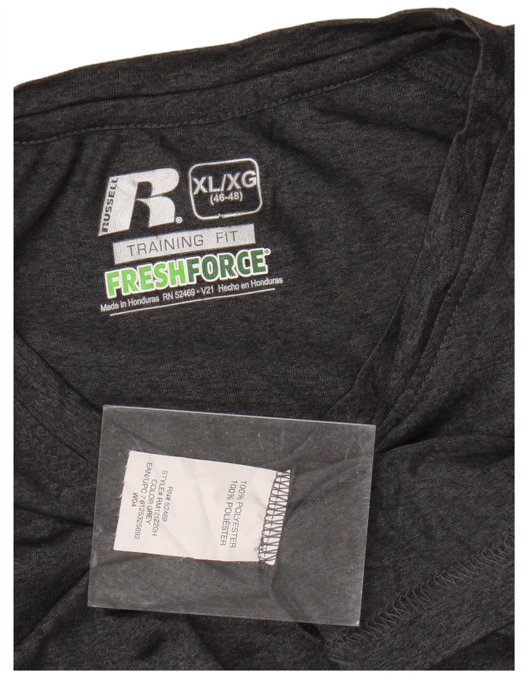 RUSSELL ATHLETIC Camiseta Dri-Power para hombre UK 46/48 XL Gris Poliéster