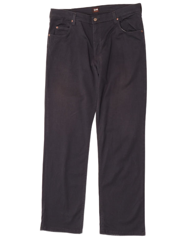 Lee Mens Brooklyn Pantalones Casuales Rectos W38 L34 Algodón Azul Marino