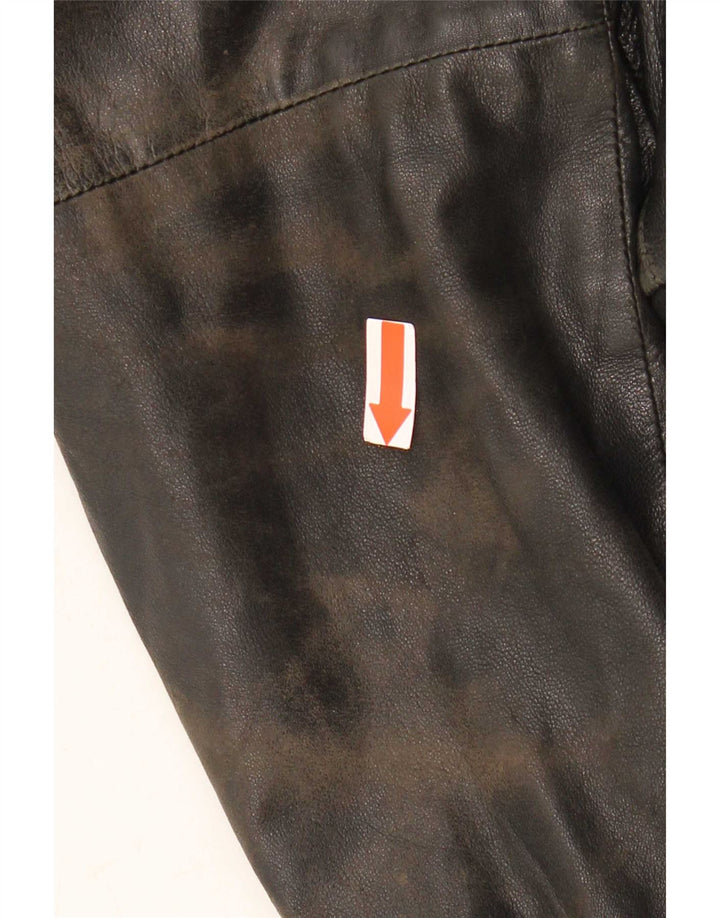 Chaqueta de cuero vintage para hombre UK 40 Large Black