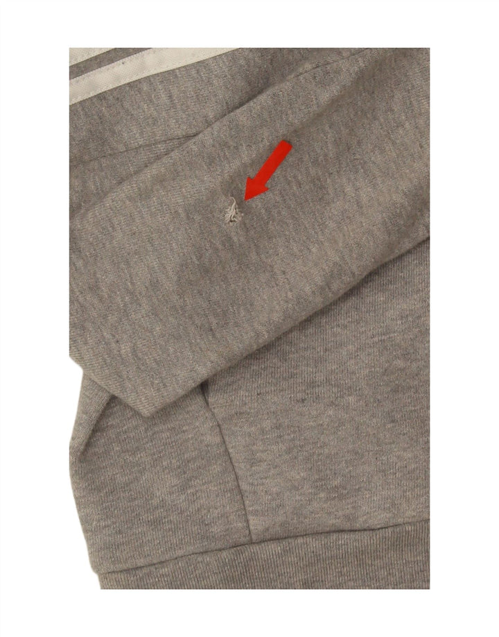 Adidas - Sudadera con capucha y cremallera para hombre, ajuste regular, algodón gris medio