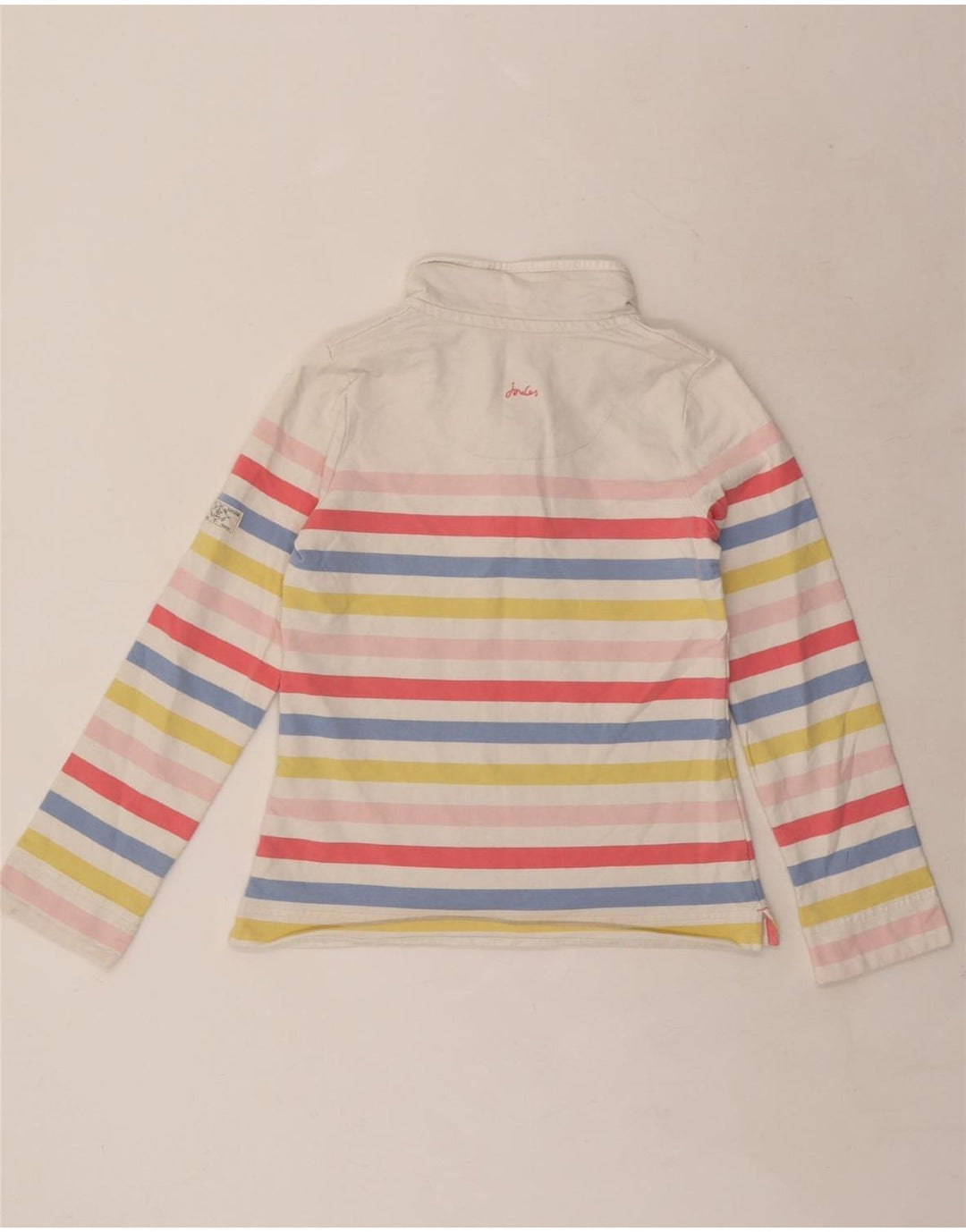Joules - Sudadera para mujer, talla 8, talla pequeña, algodón a rayas multicolor