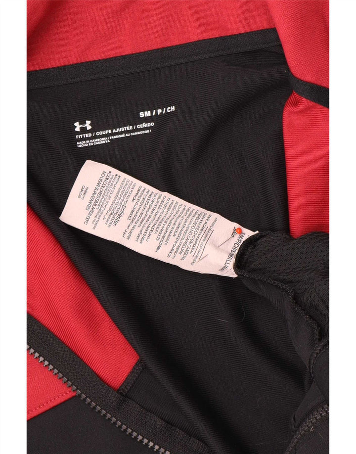 Under Armour Hombre Chándal Top Chaqueta Small Negro Colorblock Poliéster