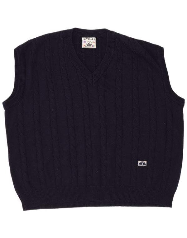 Navigare Chaleco para hombre Camiseta sin mangas 2XL Lana merino azul marino