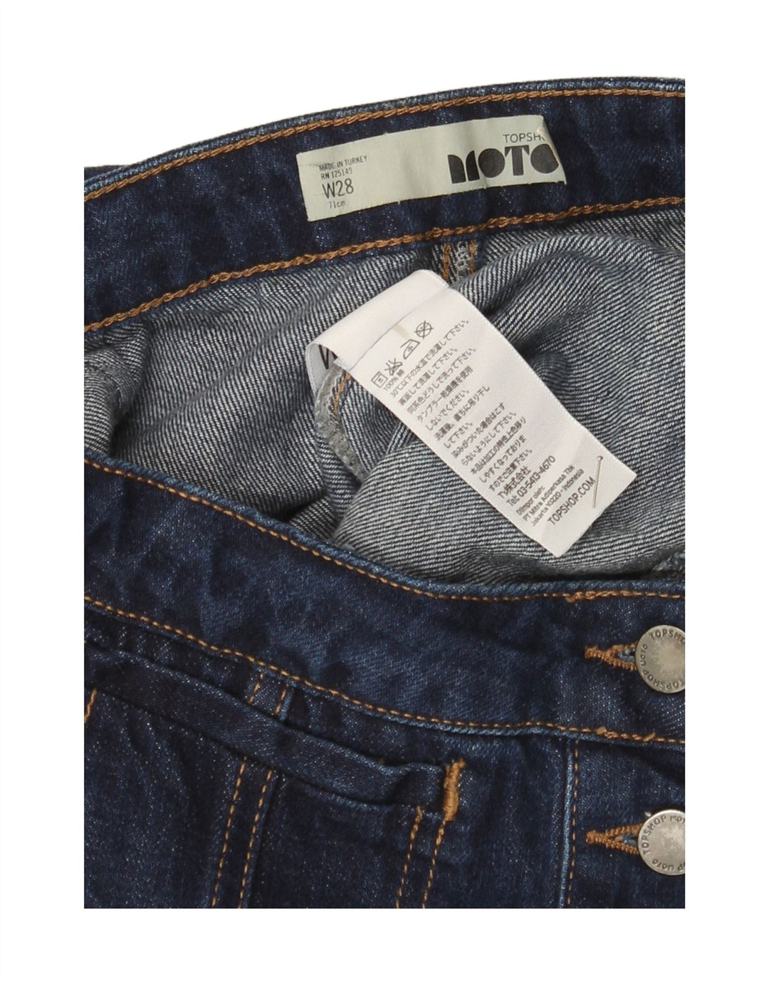 Minifalda vaquera Topshop W28 Medium Azul marino Algodón