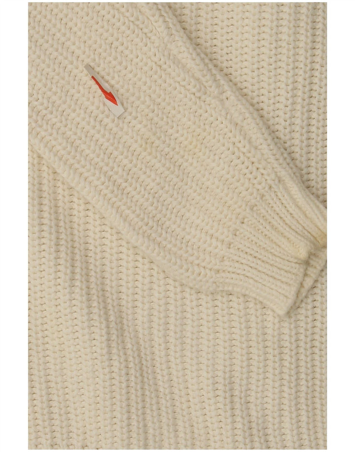 Marks & Spencer Suéter tipo cárdigan con cremallera completa para mujer Reino Unido 44 Algodón blanco mediano