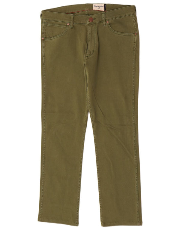 Wrangler Pantalones informales rectos Greensboro para hombre W32 L29 Algodón verde