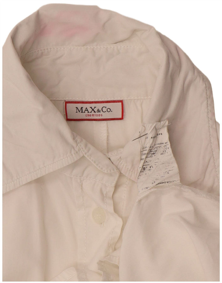 Max & Co. Camisa Chemises para mujer Reino Unido 42 Algodón blanco mediano