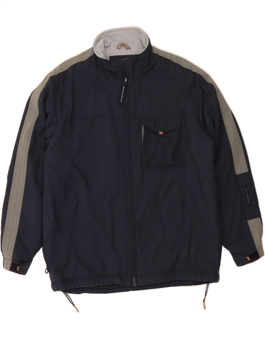 BEN SHERMAN Chaqueta cortavientos para hombre Reino Unido 40 Grande Azul marino Colorblock
