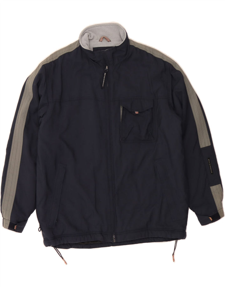 BEN SHERMAN Chaqueta cortavientos para hombre Reino Unido 40 Grande Azul marino Colorblock