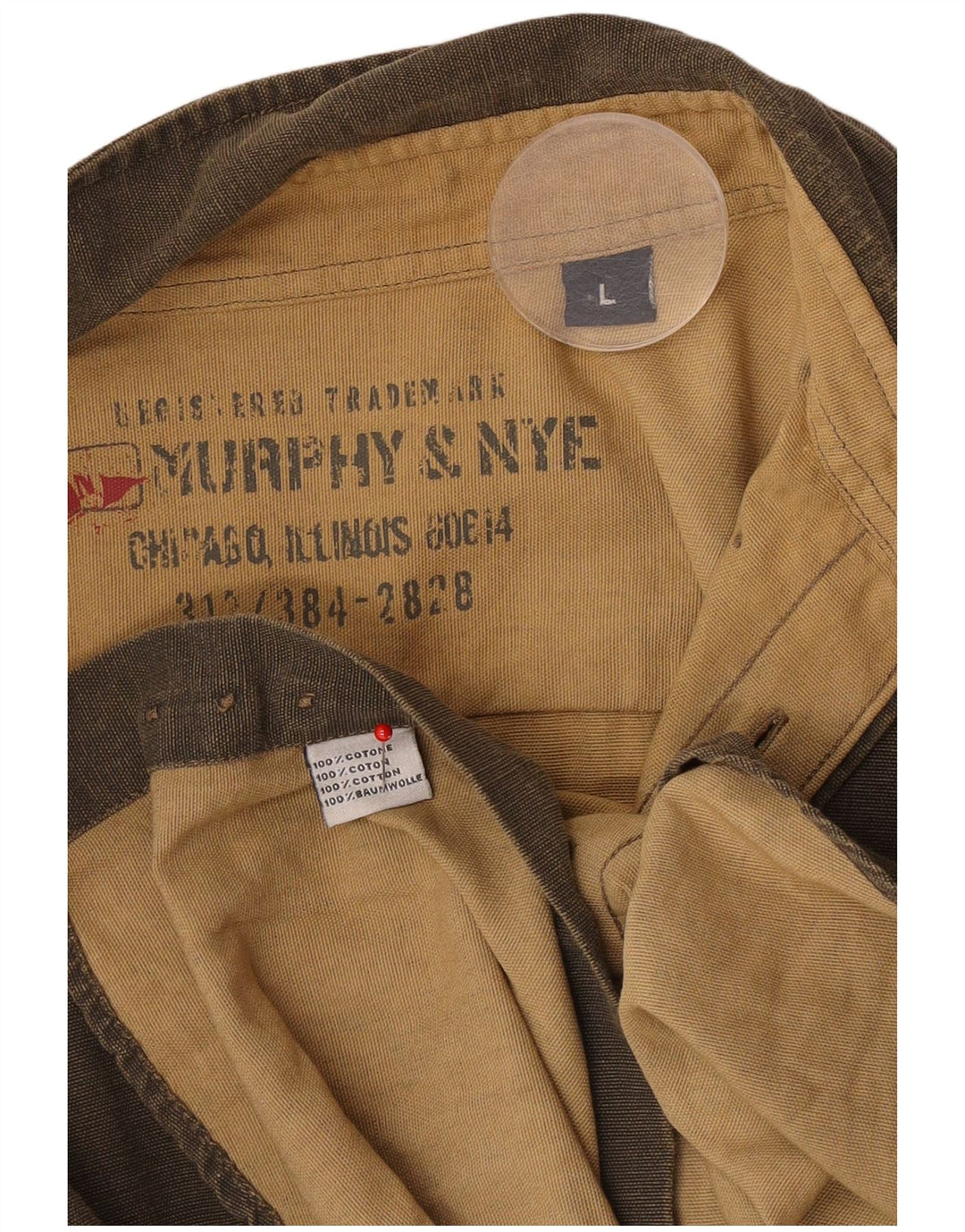 Murphy & Nye Camisa para hombre grande de algodón caqui