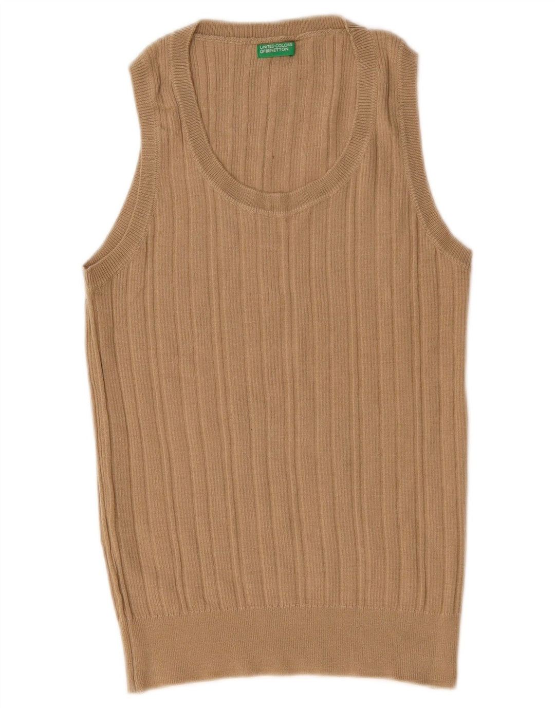 Benetton Blusa Sin Mangas Mujer UK 42 Lana Beige Medio