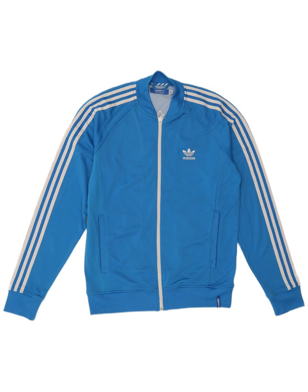 Adidas Hombre Gráfico Chándal Top Chaqueta IT 50 Medium Azul Nylon